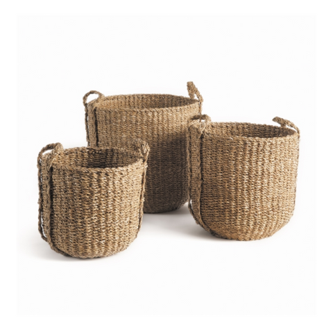 Seagrass Round Drum Baskets, 3 sizes