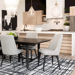 Taylor Dining Chair in Baltic Stone  Performance Fabric & Onyx Oak