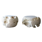 Teak Root Round Stool, Whitened