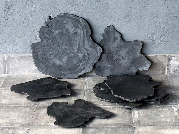 Teak Burle Tray - Charcoal, 2 Sizes