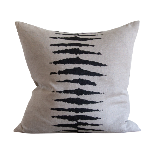 Wild One on Natural/Charcoal Euro Pillow, 26" x 26"