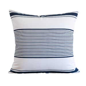 Navy Milo Stripe  Indoor/Outdoor Pillow, 22"� x  22"�
