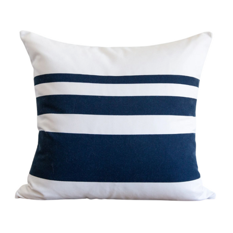 Navy Sunset Stripe Indoor/Outdoor Pillow, 22" x  22"