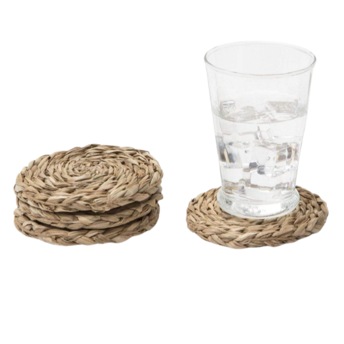 Lucian, Aged Seagrass Round Coasters, Box of 4