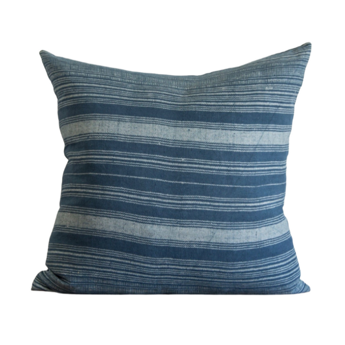 Clyde Stripe on Indigo, 22" x  22"