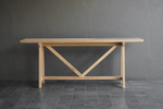 Oak French Farm Console, 84"L x 15"W x 34"H