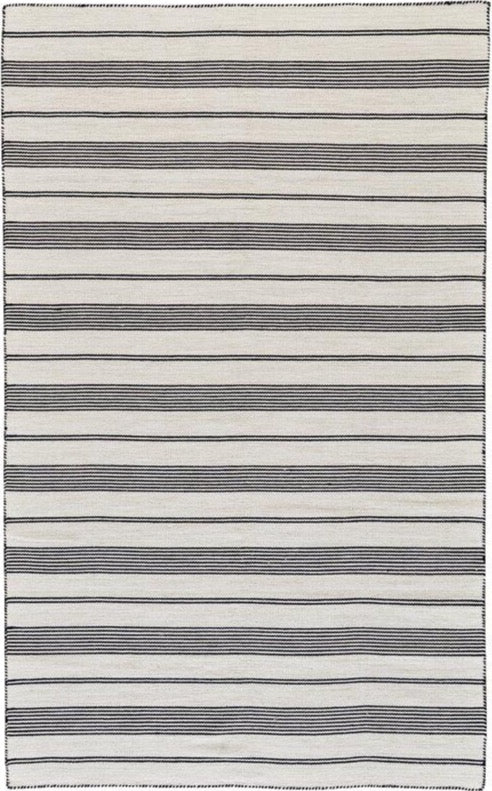 Black Striped Indoor / Outdoor Rug