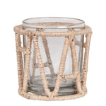 Amine Jute & Metal Votive Holders, Set of 3