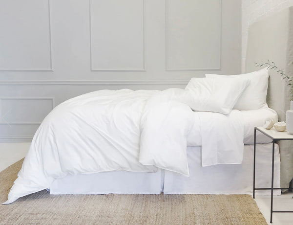 Parker Cotton Percale Duvet Cover Set, White