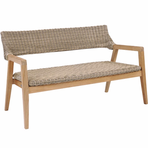 Spencer Club Settee-Teak/Willow