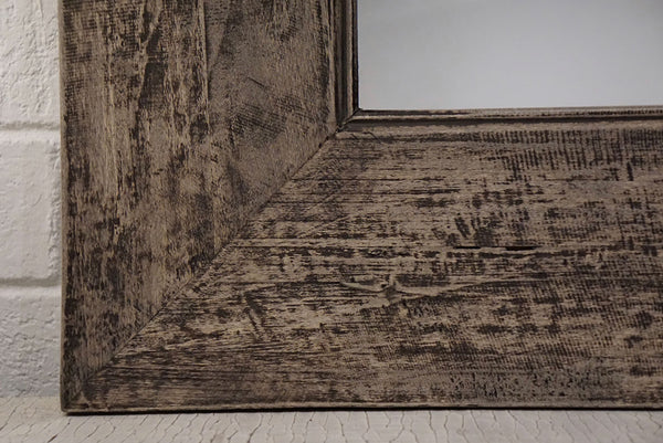 Reclaimed Elm Mirror-Old Grain, 30"L x 2"W x 42"H