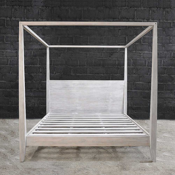 Archived Reclaimed Teak Canopy Bed - Lightened, King & Queen