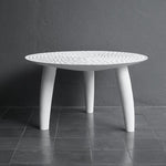 Carved Round Table, White