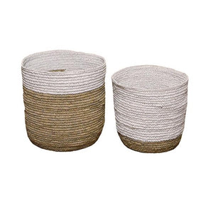 White and natural baskets, 2 sizes