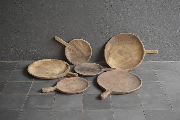 Tilly Antique Wooden Round Tray-2 Sizes