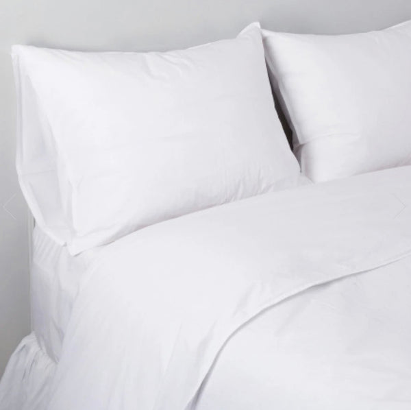 Parker Cotton Percale Duvet Cover Set, White