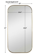 Taft Mirror - Brass, 21"W x 1"D x 41"H