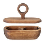Acacia Wood Divided Container w/ Lid