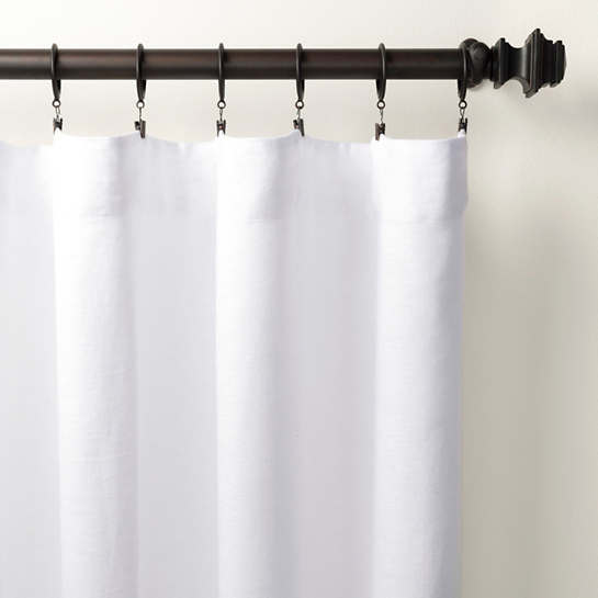 Stone Washed Linen Curtain Panel- White, 3 Sizes