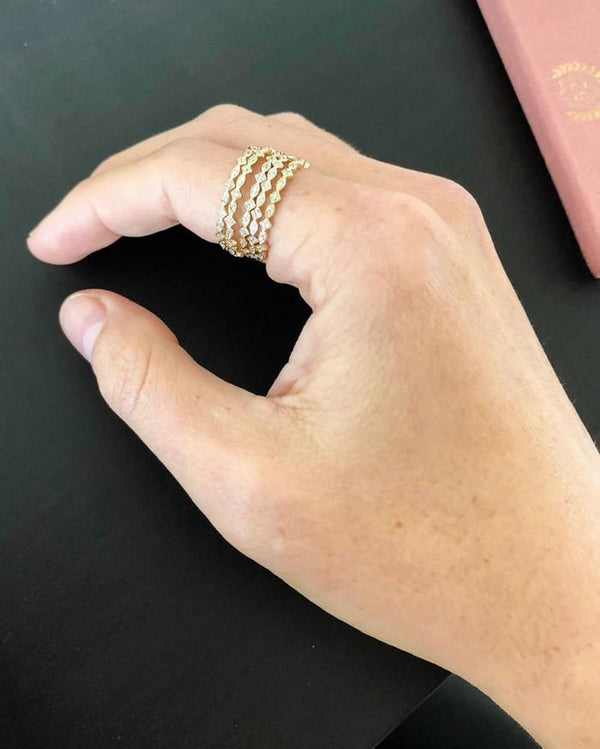 CZ Stacking Rings, Size 6