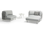 Club Right Hand Curved Chair & Ottoman