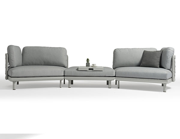 Club Right Hand Curved Chair & Ottoman