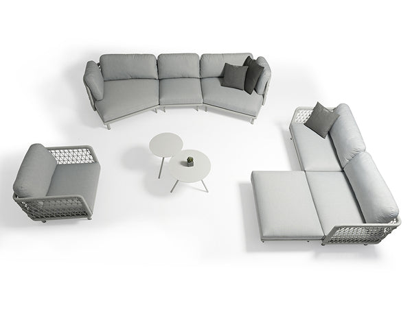Club Right Hand Curved Chair & Ottoman