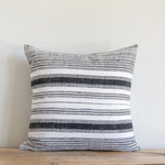 Charcoal Clyde Stripe Indoor/Outdoor Pillow, 22" x  22"