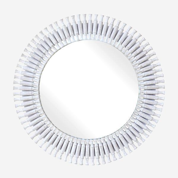 White Wash Cosmo Mirror, 35" x 2" x 35"