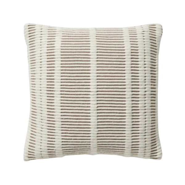 PMH0011 MH Ivory/Coffee, 18" x 18", Magnolia Home by Joanna Gaines × Loloi