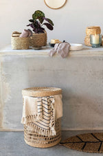 Water Hyacinth Baskets w/ Lids, Natural-3 sizes