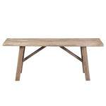 Promenade Carved Wood Bench, 63"W X 13.5"D X 18"H