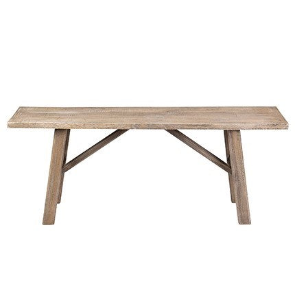 Promenade Carved Wood Bench, 63"W X 13.5"D X 18"H