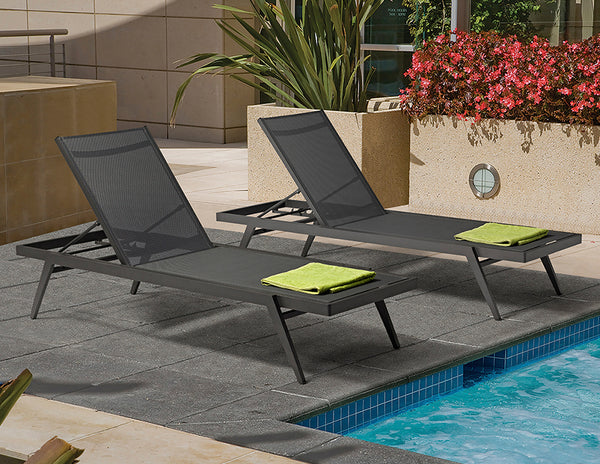 Diva Anthracite Aluminium Lounger, Graphite