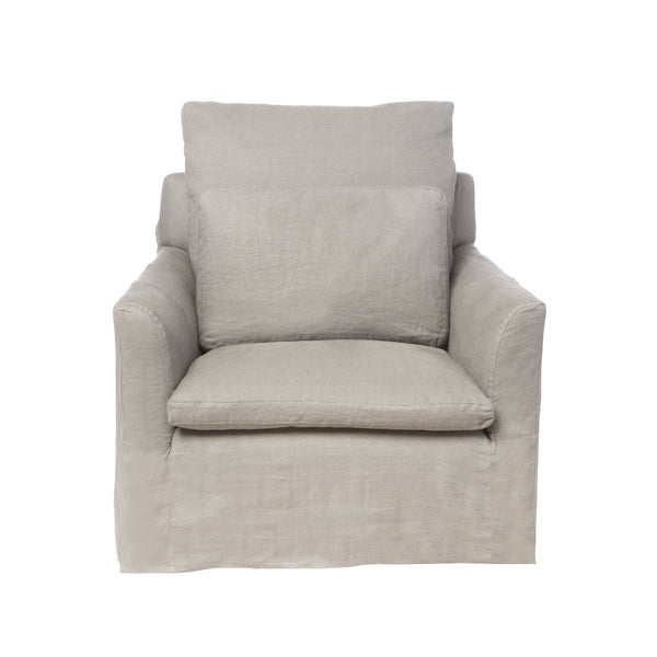 Donato Slipcovered Chair, Logan Oatmeal