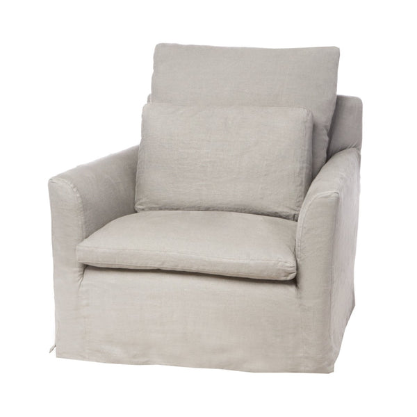 Donato Slipcovered Chair, Logan Oatmeal