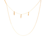 Double Chain Three Spike Necklace