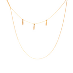 Double Chain Three Spike Necklace