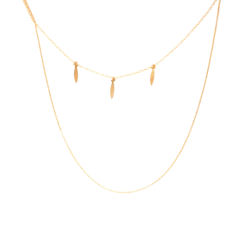 Double Chain Three Spike Necklace