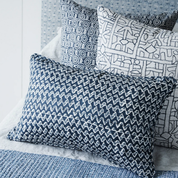 Zaire Indian Teal Linen Cushion, 20” x 20”