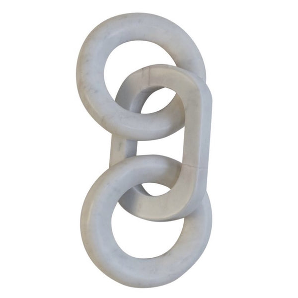 Marble Chain Decor 11", White