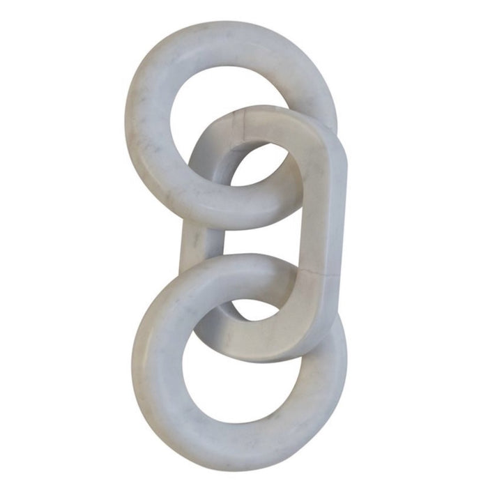 Marble Chain Decor 11", White