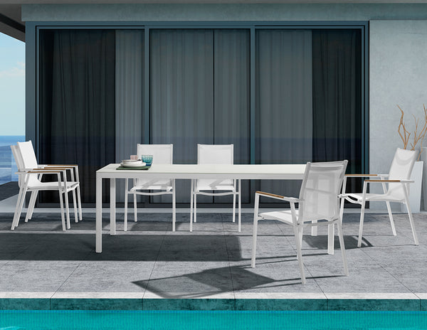 Polo/Ella Rectangular Dining Table - White, 71"W x 35"D
