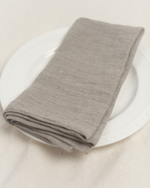 Stone Washed Linen Hemmed Dinner Napkin (Flax), Set of 6