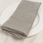 Stone Washed Linen Hemmed Dinner Napkin (Flax), Set of 6
