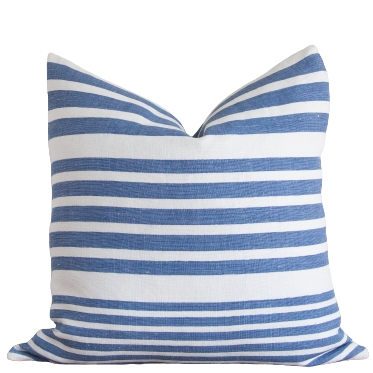 Fade Stripe Pillow - French Blue, 22" x 22"