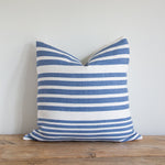 Fade Stripe Pillow - French Blue, 22" x 22"