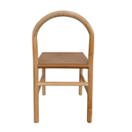 Ava Dining Chair, Camel Leather w/ Natural Teak Wood