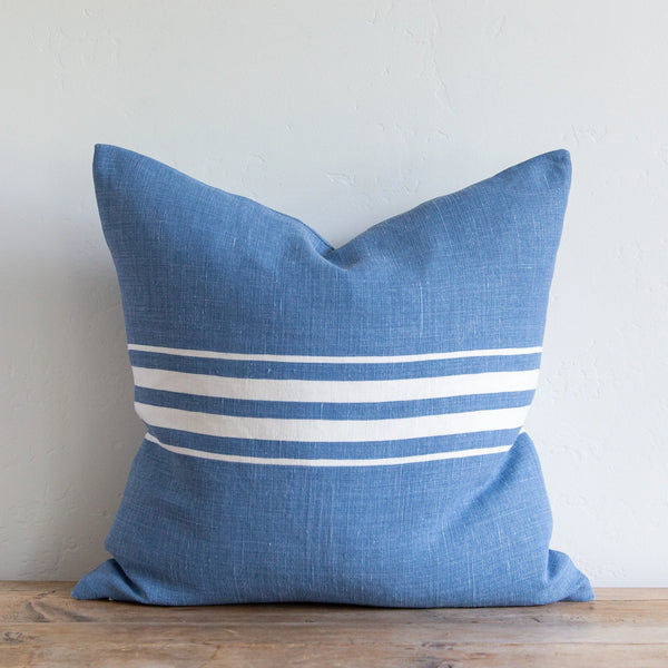 Dark Frenchie Stripe - French Blue, 22" x 22"