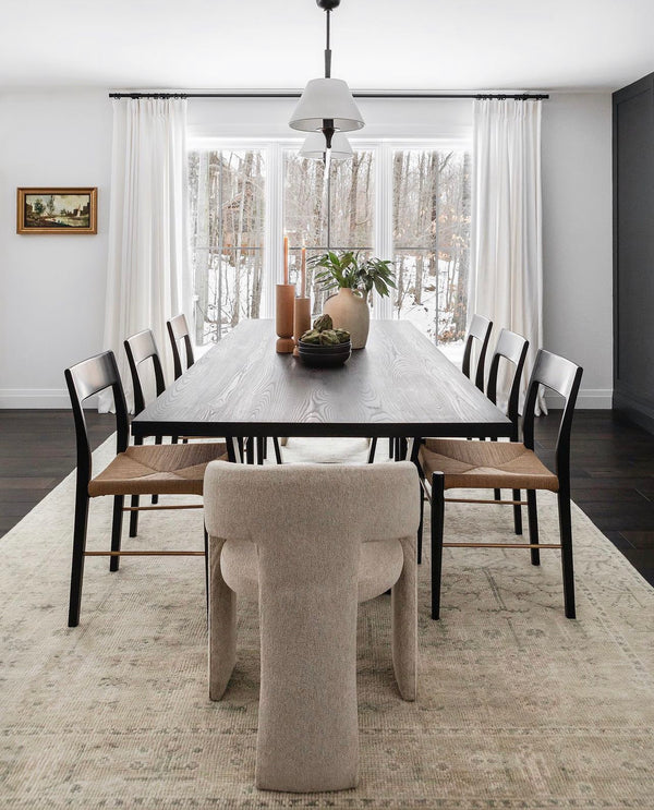 Audra Dining Chair- Natural Papercord w/ Black Teak Wood